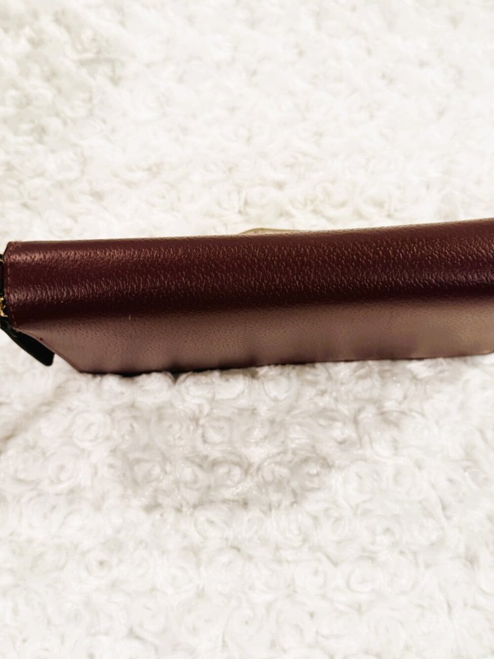 Kate Spade New York Double Zip Wristlet Wallet Burgandy Pebble Leather - Picture 11 of 11